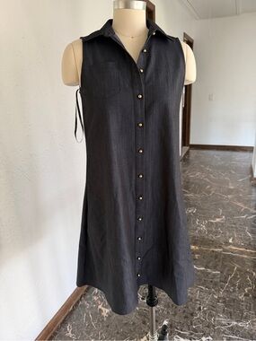 Sleeveless Button-Front Calvin Klein Dress